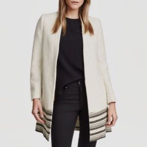 H&M NWOT Textured-Weave Jacket Blazer Cream Size 4